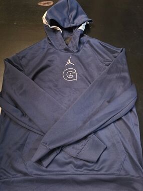 Womens Georgetown Jordan Basketball Navy Blue Pullover Hoodie